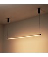 Zwarte eettafellamp 126cm - 18W, incl. draadophanging
