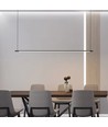 Zwarte eettafellamp 126cm - 18W LED, 2800K, incl. draadophanging