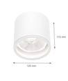 Plafondlamp voor AR111 GU10 - Wit, IP65 buiten, Ø12cm, 11,5cm hoog, aluminium, zonder lichtbron