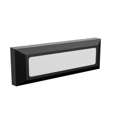 6W LED trapverlichting, CCT - 3 lichtkleuren, IP54, zwart, buitenwandlamp
