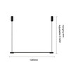 Zwarte eettafellamp 126cm - 18W LED, 2800K, incl. draadophanging