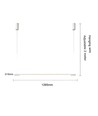 126cm dimbare eettafellamp - Wit, 18W LED, incl. draadophanging