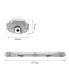 60cm Limea T8 LED-armatuur, doorgekoppeld - Voor 2x 60cm LED-buizen, IP65 waterdicht