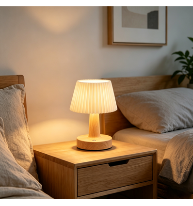 Oplaadbare LED tafellamp - Stof, touch dimbaar, CCT, IP20