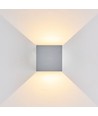 6W CUBIC PRO wandlamp - IP65, zilvergrijs, doorlusbaar, verstelbaar, vierkant, op/neer, binnen/buiten, incl. lichtbron