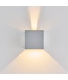 6W CUBIC PRO wandlamp - IP65, zilvergrijs, doorlusbaar, verstelbaar, vierkant, op/neer, binnen/buiten, incl. lichtbron
