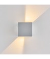 6W CUBIC PRO wandlamp - IP65, zilvergrijs, doorlusbaar, verstelbaar, vierkant, op/neer, binnen/buiten, incl. lichtbron