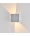 6W CUBIC PRO wandlamp - IP65, zilvergrijs, doorlusbaar, verstelbaar, vierkant, op/neer, binnen/buiten, incl. lichtbron