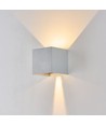 6W CUBIC PRO wandlamp - IP65, zilvergrijs, doorlusbaar, verstelbaar, vierkant, op/neer, binnen/buiten, incl. lichtbron
