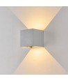 6W CUBIC PRO wandlamp - IP65, zilvergrijs, doorlusbaar, verstelbaar, vierkant, op/neer, binnen/buiten, incl. lichtbron