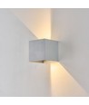 6W CUBIC PRO wandlamp - IP65, zilvergrijs, doorlusbaar, verstelbaar, vierkant, op/neer, binnen/buiten, incl. lichtbron