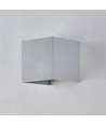 6W CUBIC PRO wandlamp - IP65, zilvergrijs, doorlusbaar, verstelbaar, vierkant, op/neer, binnen/buiten, incl. lichtbron