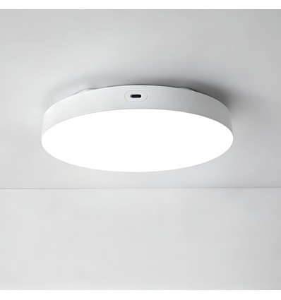 Oplaadbare LED plafondlamp met sensor - Magnetronsensor, Ø20cm, 6W, CCT, Wit