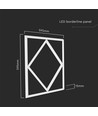 60x60 V-Tac 64W LED-paneel Diamond-in-Square - 595x595mm, Lifud driver, flikkervrij, 6500K