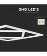 60x60 V-Tac 64W LED-paneel Diamond-in-Square - 595x595mm, Lifud driver, flikkervrij, 6500K