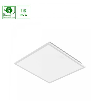 60x60 ALGINE LED-paneel, 40W - Backlit, IP40, wit frame, DALI dimbaar