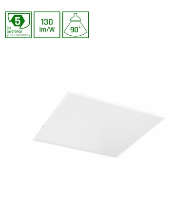 60x60 LED paneel, 40W - UGR19, RA90, DALI dimbaar, backlit, wit frame