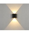 6 st. 2W CURVE wandlamp - IP65, zwart, up/down, buiten, incl. lichtbron