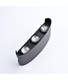 6 st. 6W CURVE wandlamp - IP65, zwart, up/down, buiten, incl. lichtbron