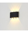 6 st. 6W CURVE wandlamp - IP65, zwart, up/down, buiten, incl. lichtbron
