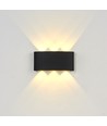 6 st. 6W CURVE wandlamp - IP65, zwart, up/down, buiten, incl. lichtbron
