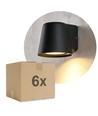 6 st. Avero GU10 Wandlamp Zwart - IP65, zonder lichtbron