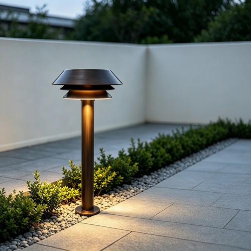 Antiek messingkleurige tuinlamp - E14, 60 cm, IP54 buiten, excl. lichtbron
