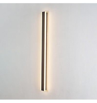 100cm langwerpige wandlamp - Zwart, vierkant, binnen / buiten, IP65, incl. lichtbron