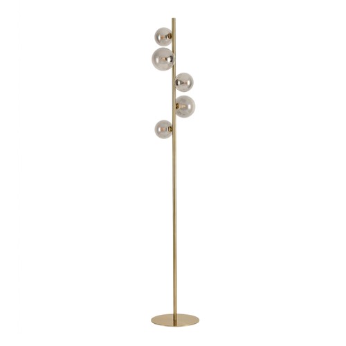 Oliva 5xG9 vloerlamp brons/rookglas - 160cm, rookglas, zonder lichtbron