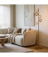 Oliva 5xG9 vloerlamp brons/rookglas - 160cm, rookglas, zonder lichtbron