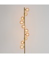 Denia 10xG9 vloerlamp messing/amber - 160cm, amberkleurig glas, zonder lichtbron