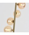 Denia 10xG9 vloerlamp messing/amber - 160cm, amberkleurig glas, zonder lichtbron