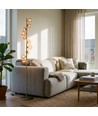 Denia 10xG9 vloerlamp messing/amber - 160cm, amberkleurig glas, zonder lichtbron