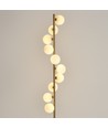 Denia 10xG9 vloerlamp messing/wit - 160cm, wit mat glas, zonder lichtbron