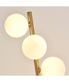 Denia 10xG9 vloerlamp messing/wit - 160cm, wit mat glas, zonder lichtbron
