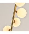 Denia 10xG9 vloerlamp messing/wit - 160cm, wit mat glas, zonder lichtbron