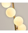 Denia 10xG9 vloerlamp messing/wit - 160cm, wit mat glas, zonder lichtbron