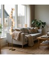 Denia 10xG9 vloerlamp messing/wit - 160cm, wit mat glas, zonder lichtbron