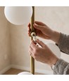 DENIA 10xG9 vloerlamp messing/wit - 160cm, wit mat glas, zonder lichtbron