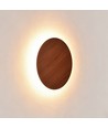 Ø30cm wandlamp - Donker hout, 6W, 2700K, IP20