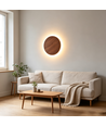 Ø30cm wandlamp - Donker hout, 6W, 2700K, IP20