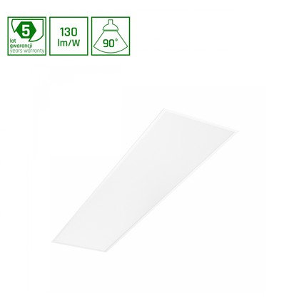 30x1200 LED paneel, 40W - UGR19, RA90, DALI dimbaar, backlit, wit frame