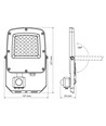 30W LED-breedstraler met sensor - CCT, IP65, PIR-bewegingssensor, zwarte behuizing