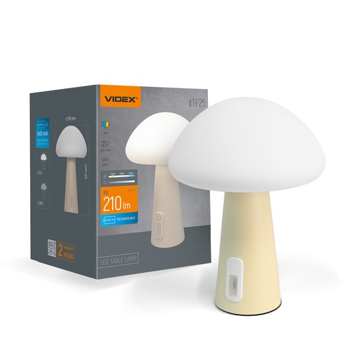 Oplaadbare Mushroom LED Tafellamp - RGB + 3000K, Koud Wit, Draagbaar