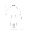 Oplaadbare Mushroom LED Tafellamp - RGB + 3000K, Koud Wit, Draagbaar