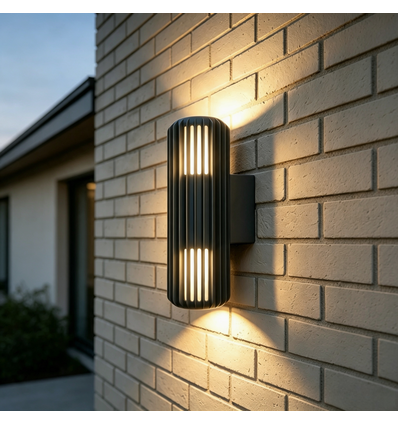 FYRON Duo op/neer wandlamp, Grijs - E27, IP54, buiten