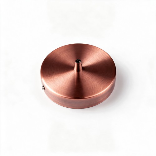 Plafondkap in roodkoper kleur - Ø12cm, hoogte 2,5cm, 1 gat, plafondrozet