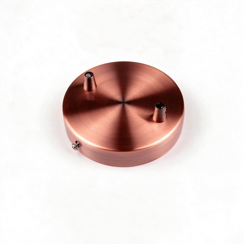 Plafondkap roodkoper - Ø12cm, hoogte 2,5cm, 2 gaten, plafondrozet