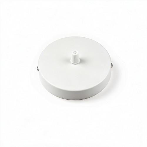 Plafondkap wit - Ø12cm, hoogte 2,5cm, 1 gat, plafondrozet