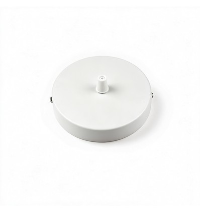 Plafondkap wit - Ø12cm, hoogte 2,5cm, 1 gat, plafondrozet